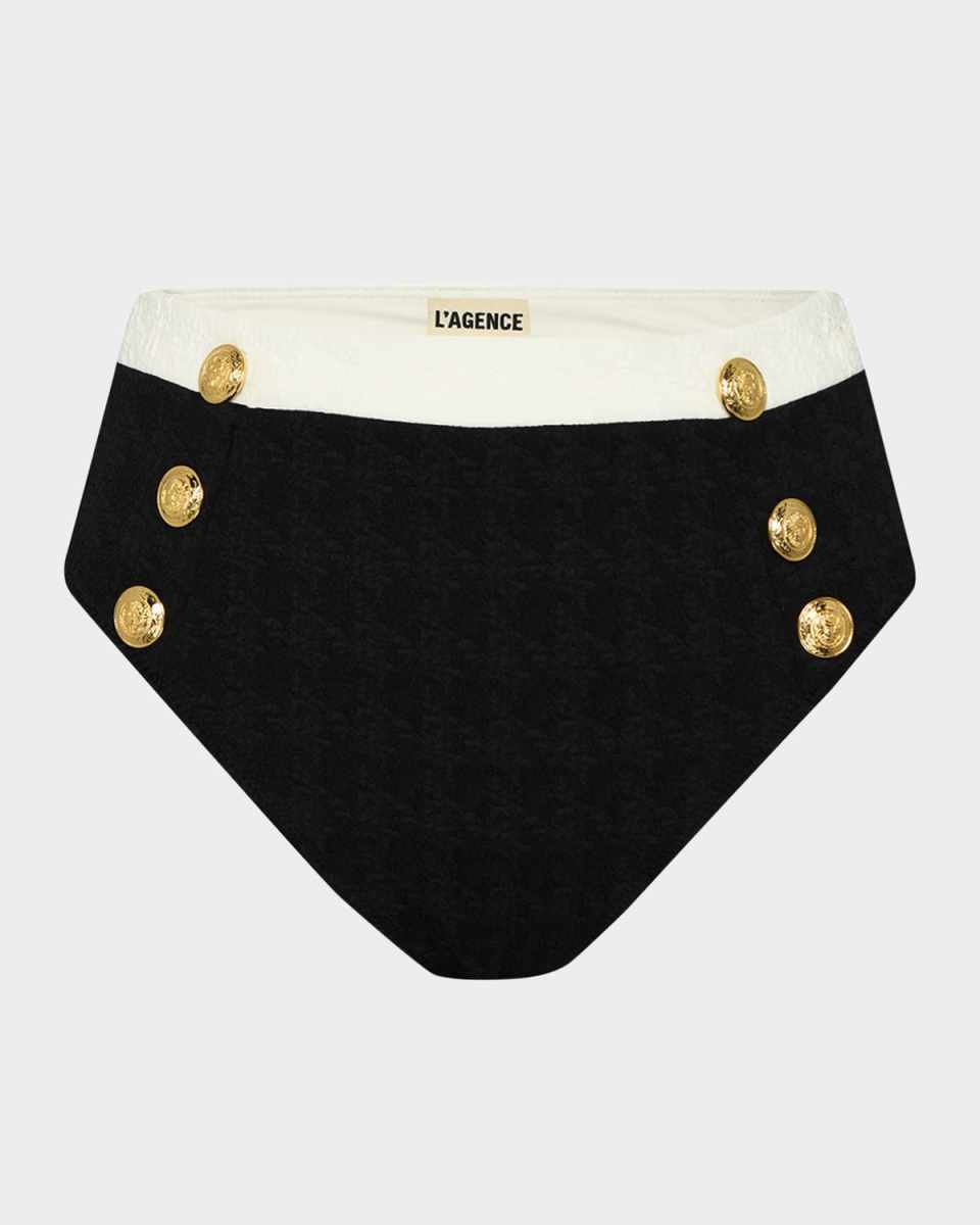 Vanessa Colorblock Chic High-Waist Bikini Bottoms